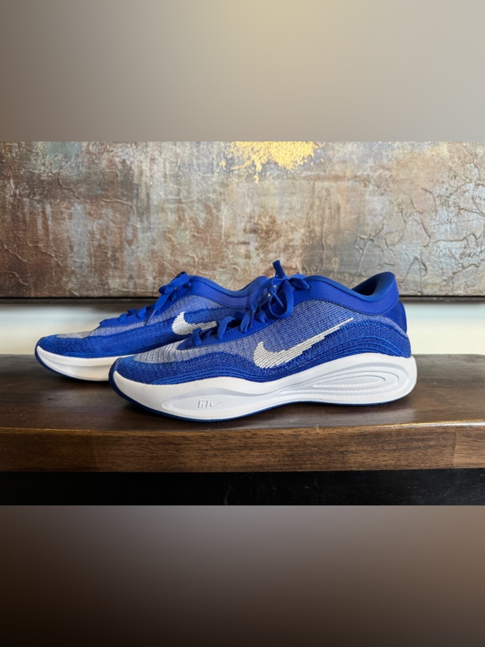 Nike Royal Blue Knit Sneakers with White Swoosh